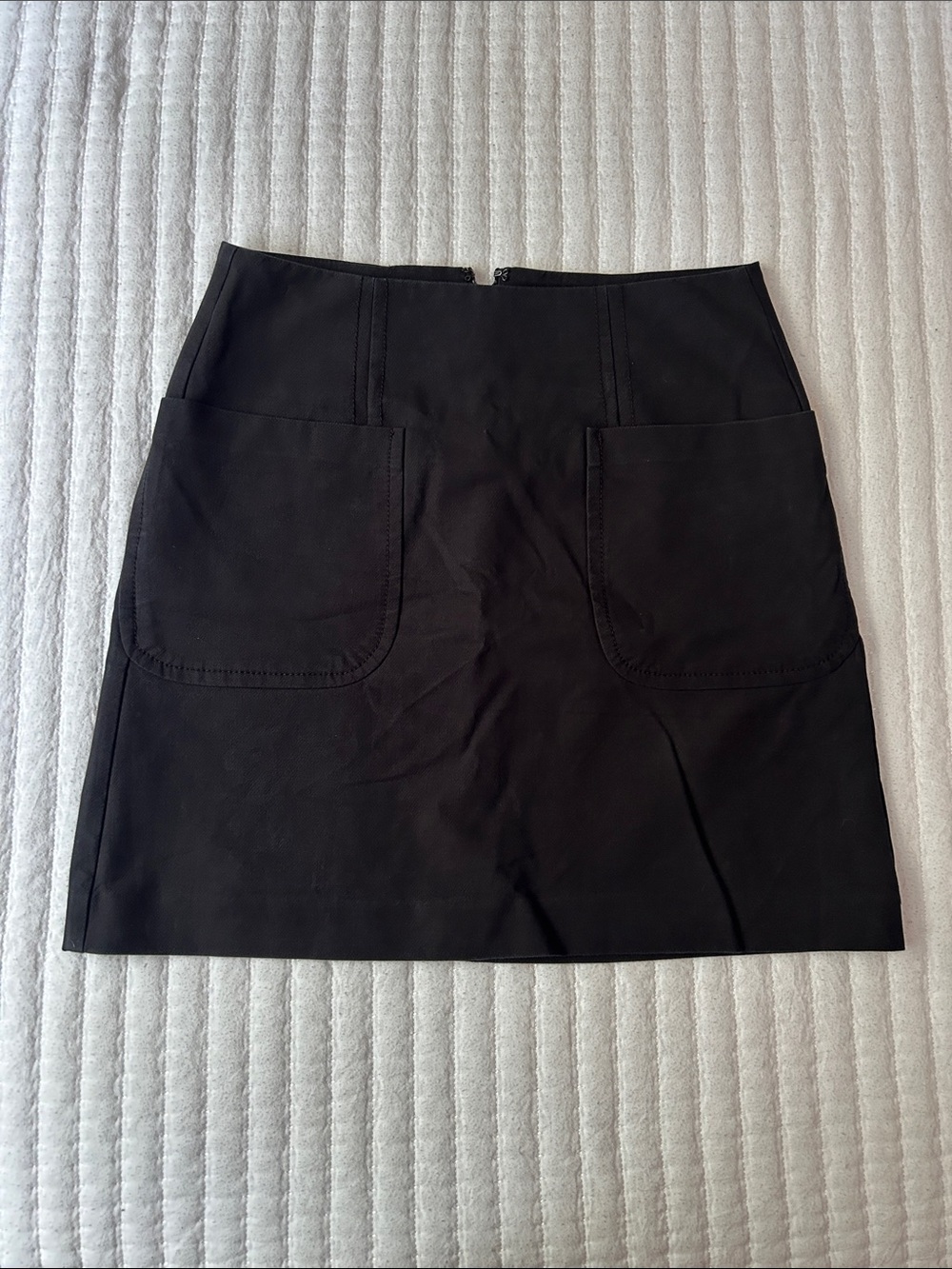 LOFT Black A-Line Mini Skirt with Front Patch Pockets